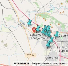 Mappa Via Martiri Cristiani, 81055 Santa Maria Capua Vetere CE, Italia (3.15167)