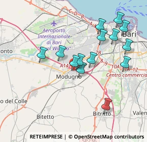 Mappa Piazza Pio XII, 70026 Modugno BA, Italia (3.93571)