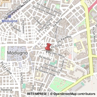 Mappa Via X Marzo, 15, 70026, 70026 Modugno, Bari (Puglia)