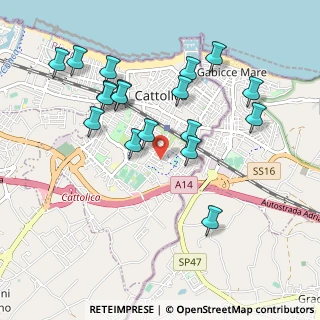 Mappa Via Curie Madame, 47841 Cattolica RN, Italia (1.00889)