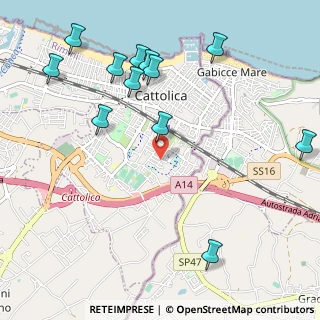 Mappa Via Curie Madame, 47841 Cattolica RN, Italia (1.29167)