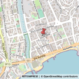 Mappa Via dei Mille, 34, 17051 Andora, Savona (Liguria)