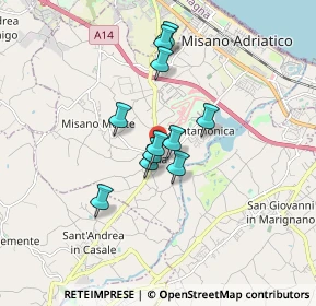 Mappa Via San Giovanni, 47843 Misano Adriatico RN, Italia (1.27364)