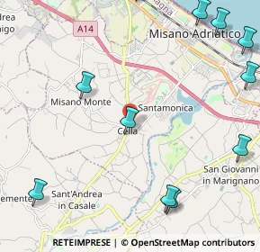 Mappa Via San Giovanni, 47843 Misano Adriatico RN, Italia (3.10455)