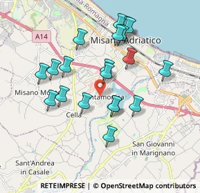 Mappa Via Palestrina, 47843 Santa Monica-Cella RN, Italia (1.779)