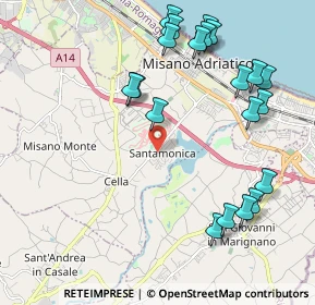 Mappa Via Palestrina, 47843 Santa Monica-Cella RN, Italia (2.4435)