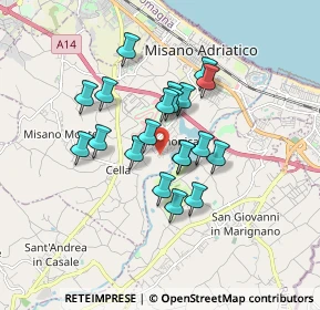 Mappa Via Pietro Mascagni, 47843 Santa Monica-Cella RN, Italia (1.35)