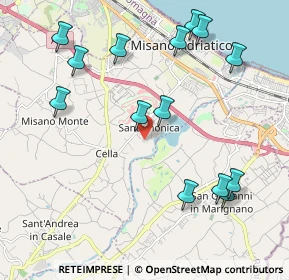 Mappa Via Pietro Mascagni, 47843 Santa Monica-Cella RN, Italia (2.39286)