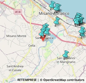 Mappa Via Pietro Mascagni, 47843 Santa Monica-Cella RN, Italia (2.682)