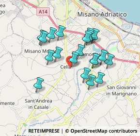 Mappa Via A. Volta, 47843 Santa Monica-Cella RN, Italia (1.529)