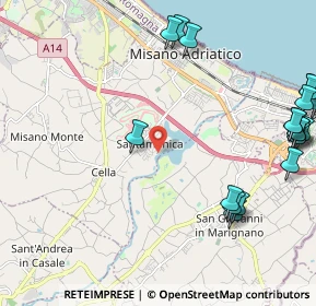 Mappa Via Amilcare Ponchielli, 47843 Santa Monica-Cella RN, Italia (3.0755)