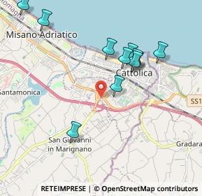 Mappa Via ex Saludecese, 47841 Cattolica RN, Italia (2.04455)