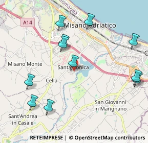 Mappa Via Puccini, 47843 Santa Monica-Cella RN, Italia (2.36636)