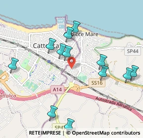 Mappa Via Caruso, 61011 Gabicce Mare PU, Italia (1.09167)