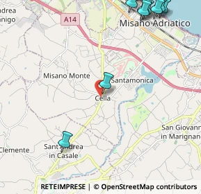 Mappa Piazza Galileo Galilei, 47843 Santa Monica-Cella RN, Italia (3.33333)