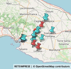 Mappa Via per Monteiasi, 74023 Grottaglie TA, Italia (10.921)