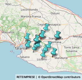 Mappa Via Tintoretto, 74023 Grottaglie TA, Italia (10.155)