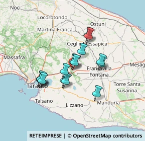 Mappa Via Vincenzo Calò, 74023 Grottaglie TA, Italia (11.82188)