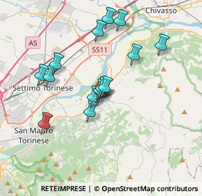 Mappa Strada Bussolino, 10090 Pedaggio , Italia (3.11867)