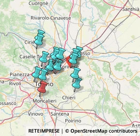 Mappa Strada Bussolino, 10090 Pedaggio , Italia (9.95556)