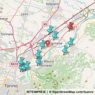 Mappa Via Lazzaro Spallanzani, 10036 Settimo Torinese TO, Italia (4.07667)