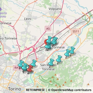 Mappa Via Pian del Re, 10036 Settimo Torinese TO, Italia (3.88933)