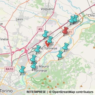 Mappa Via Pietro Maroncelli, 10036 Settimo Torinese TO, Italia (3.86636)