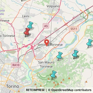Mappa Via Gioacchino Rossini, 10036 Settimo Torinese TO, Italia (6.86462)