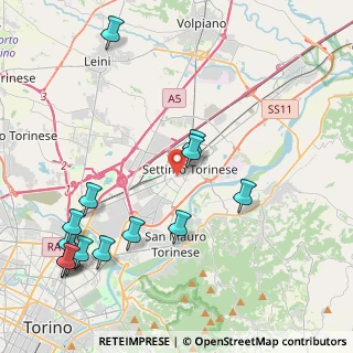 Mappa Via Gioacchino Rossini, 10036 Settimo Torinese TO, Italia (5.20357)