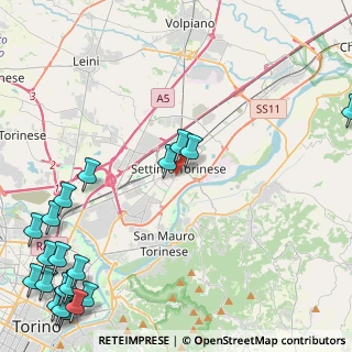 Mappa Via Volta Alessandro, 10036 Settimo Torinese TO, Italia (7.025)