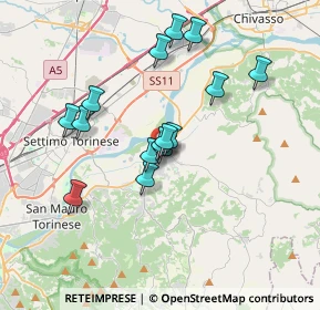 Mappa Strada Chivasso, 10090 Gassino Torinese TO, Italia (3.08333)