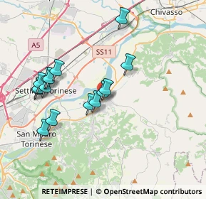 Mappa Strada Chivasso, 10090 Gassino Torinese TO, Italia (3.64533)