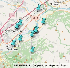 Mappa Strada Chivasso, 10090 Gassino Torinese TO, Italia (3.28182)