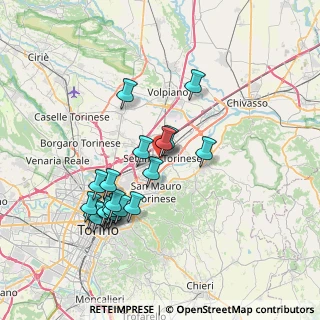 Mappa Via Sommeiller, 10036 Settimo Torinese TO, Italia (7.2305)