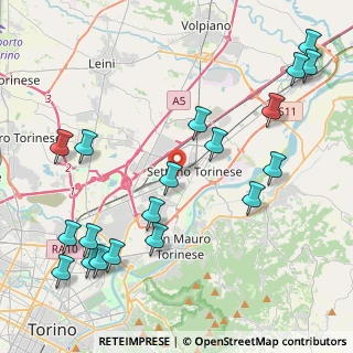 Mappa Via Luigi Pirandello, 10036 Settimo Torinese TO, Italia (5.21526)