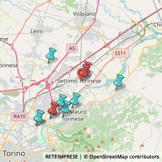 Mappa Via Ariosto 13 F, 10036 Settimo Torinese TO, Italia (3.96818)