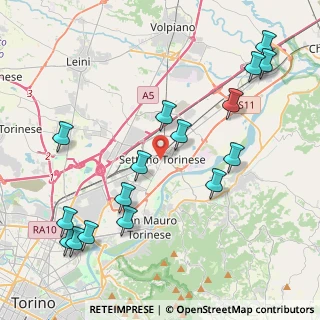 Mappa Piazza S. Pietro in Vincoli, 10036 Settimo Torinese TO, Italia (4.88813)