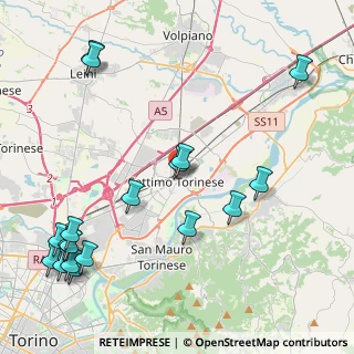 Mappa Via Pietro Astegiano, 10036 Settimo Torinese TO, Italia (5.52333)