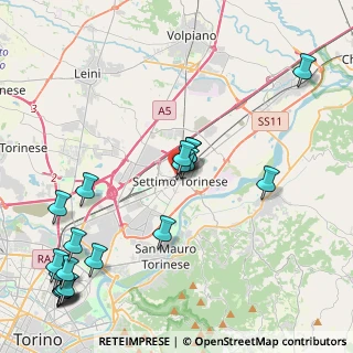 Mappa Piazza degli Alpini, 10036 Settimo Torinese TO, Italia (5.4265)