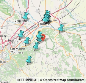 Mappa Regione S. Dalmazzo, 10090 Rivalba TO, Italia (6.496)