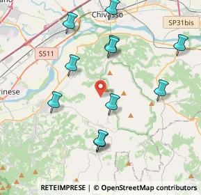 Mappa Regione S. Dalmazzo, 10090 Rivalba TO, Italia (4.17455)