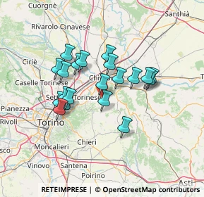Mappa Regione S. Dalmazzo, 10090 Rivalba TO, Italia (11.2335)