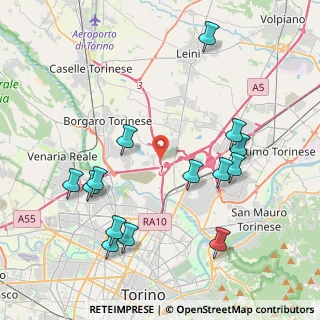 Mappa Raccordo Torino - Caselle, 10071 Borgaro torinese TO, Italia (4.50429)