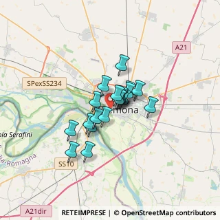 Mappa Via Pettinari, 26100 Cremona CR, Italia (1.965)