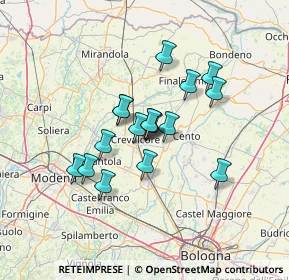 Mappa Via dell'Industria, 40014 Crevalcore BO, Italia (10.09353)