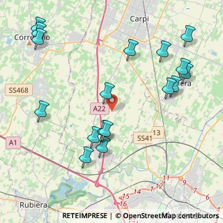 Mappa Via Jugularia, 41011 Campogalliano MO, Italia (5.00353)