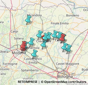 Mappa Via Cagnola, 40014 Crevalcore BO, Italia (11.29938)