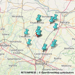 Mappa Via Guido Reni, 40066 Pieve di Cento BO, Italia (12.09313)