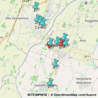 Mappa Via Guido Reni, 40066 Pieve di Cento BO, Italia (2.03667)