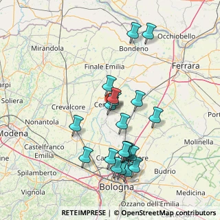 Mappa Via Don Dossetti, 40066 Pieve di cento BO, Italia (14.9145)